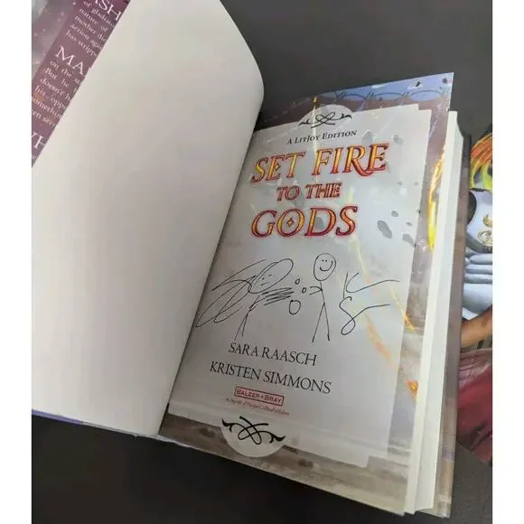 Set Fire To The Gods Litjoy Signed Insert Card Letter Reversible Cover Jacket - Picture 3 of 5